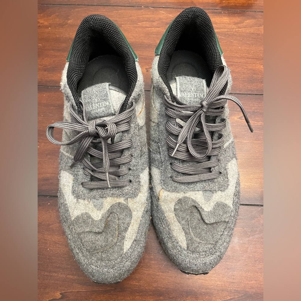 Valentino Camo Felt Rockrunner Sneakers